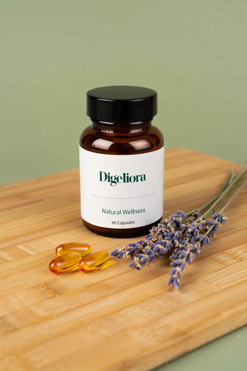 Digeliora natural wellness supplement bottle with capsules